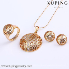 61506 Xuping Fashion China Wholesale 18K Charming Glass Gold Jewelry Set